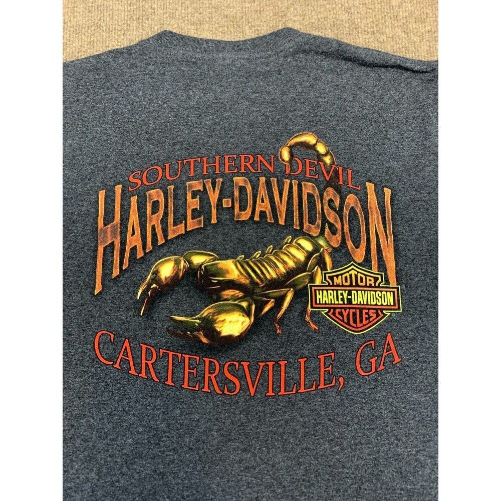 Harley-Davidson Shirt Mens XL Southern Devil 3D Cartersville Scorpion Dual Logo
